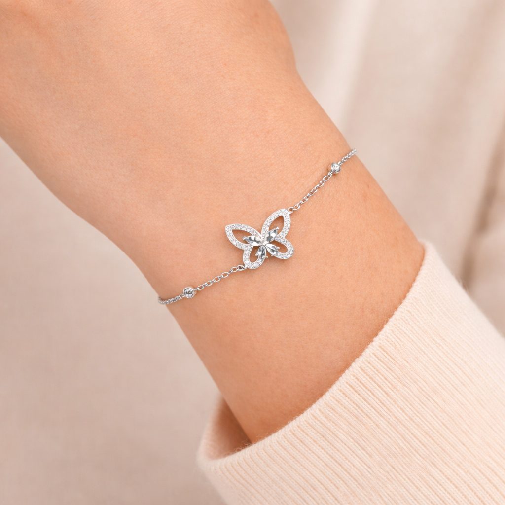 اسوارة الفراشة المرصعة فضة 925 – Butterfly Sparkle Bracelet