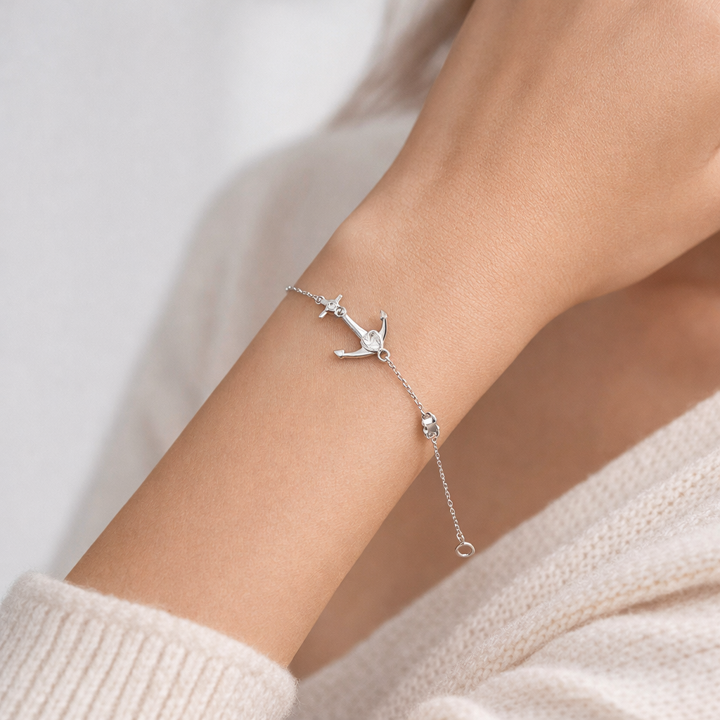 925 sterling silver anchor bracelet