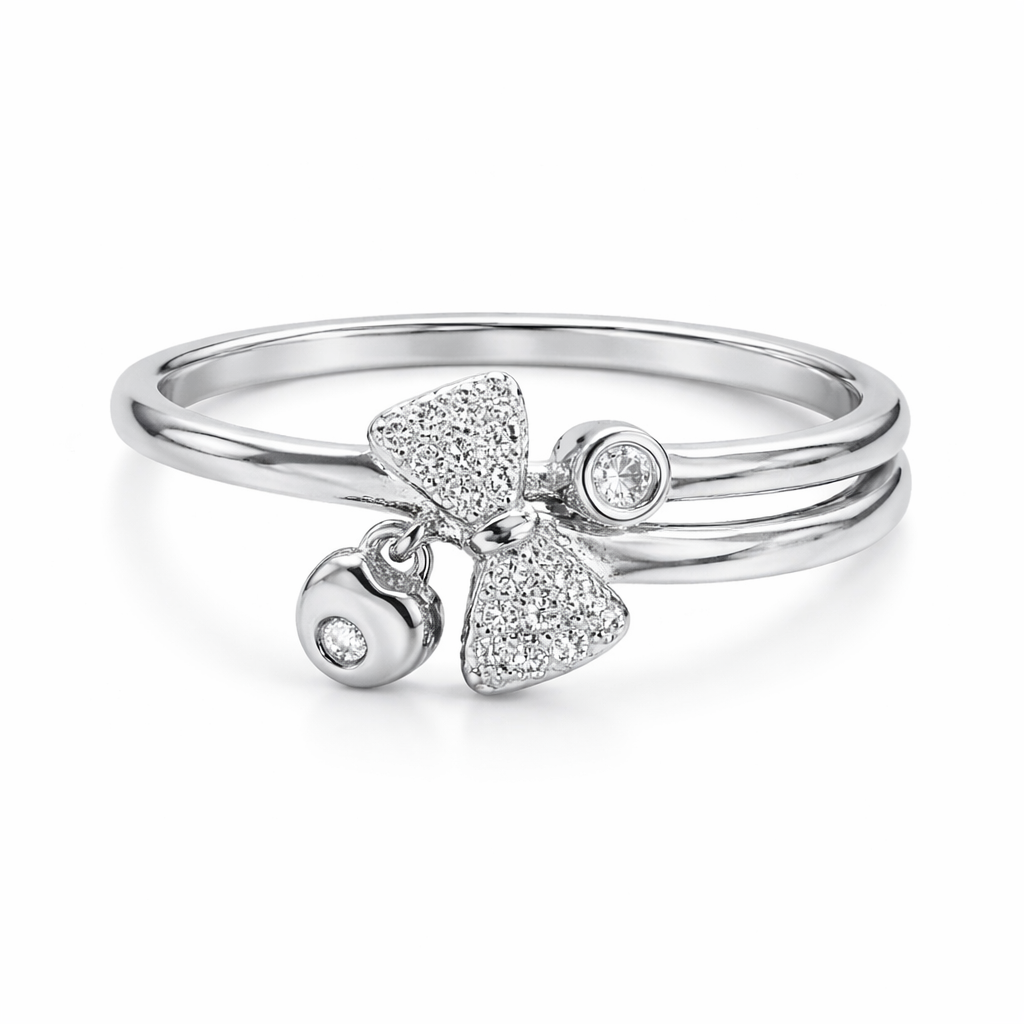 خاتم لمسة الفيونكة اللامعة – Sparkling Bow Touch Ring