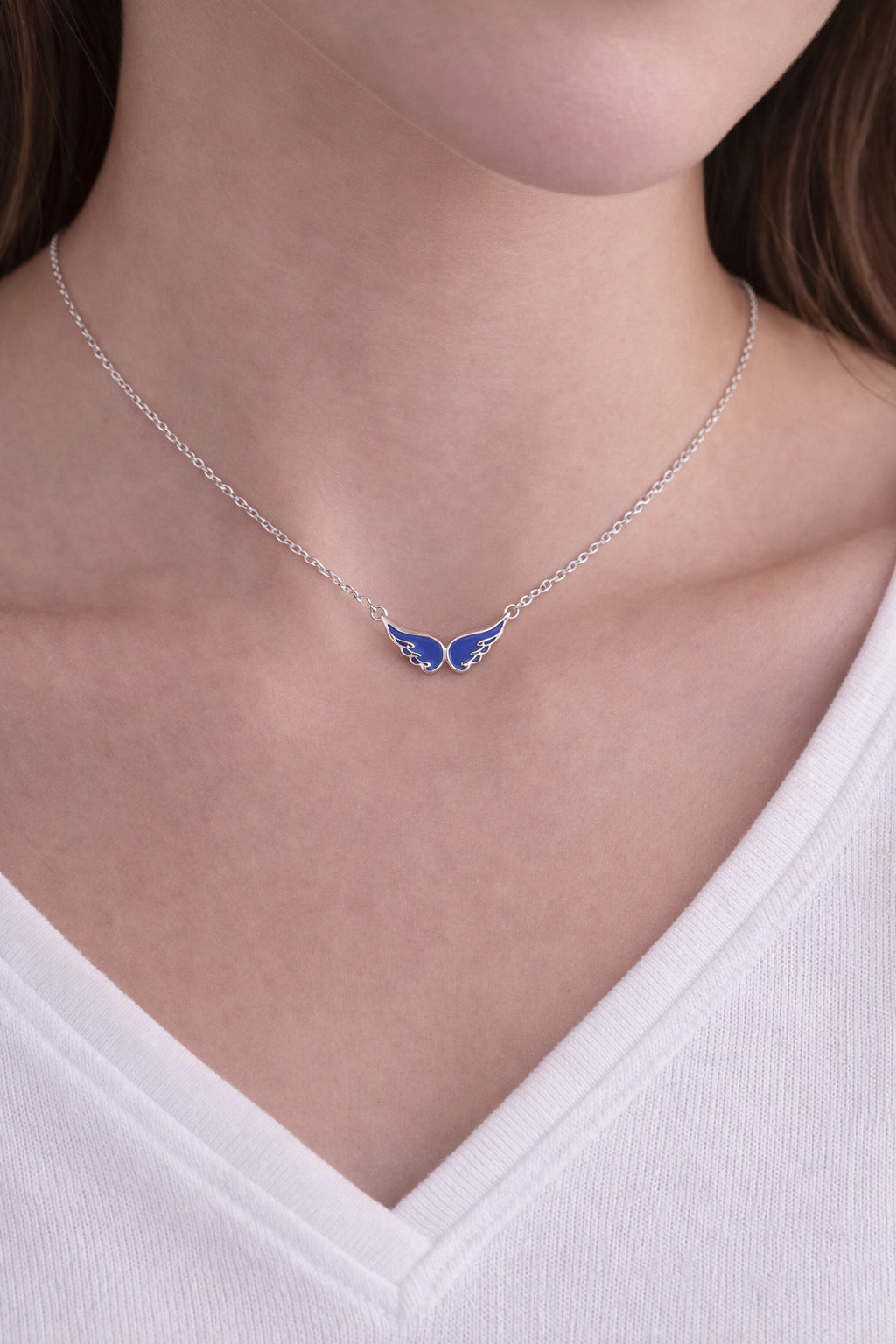 قلاده الجناح الازرق من الفضه عيار 925