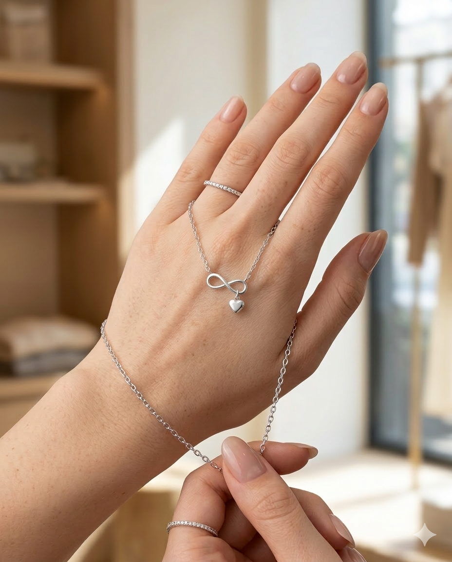 Eternal Love Necklace - Infinity Pulse/قلاده الانفنتي مع القلب